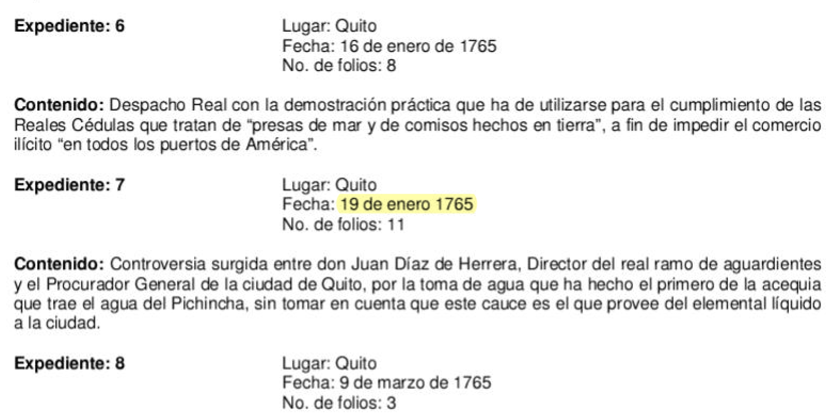 En la serie Gobierno (p. 43) falta una 'de' en el campo de fecha